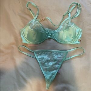 Savage X Fenty Mint Green Lace Lingerie Set